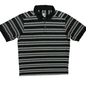 FootJoy Polo Golf Shirt Prodry Superlite Striped Short Sleeve Textured XL